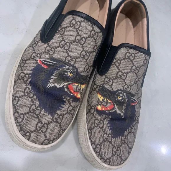 Gucci Dublin Angry Wolf Slip On Shoes Size US 11.5 Gucci Dublin Men main image 3